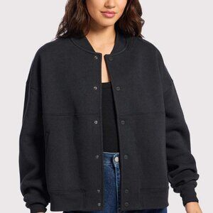 NWT Nuuds Black Alumni Jacket - Preppy Vintage Streetwear Casual Athleisure Cozy